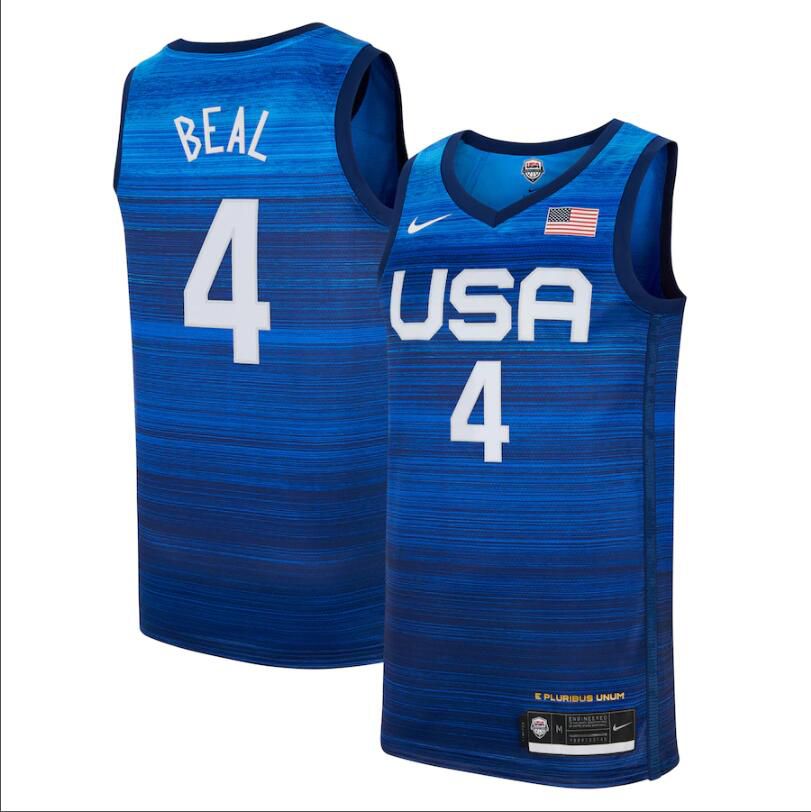 2021 Olympic USA 4 Beal Blue Nike NBA Jerseys